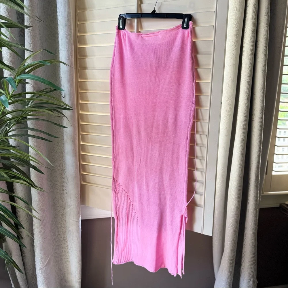 Knit Bubblegum Pink Women's Skirt | size Medium
